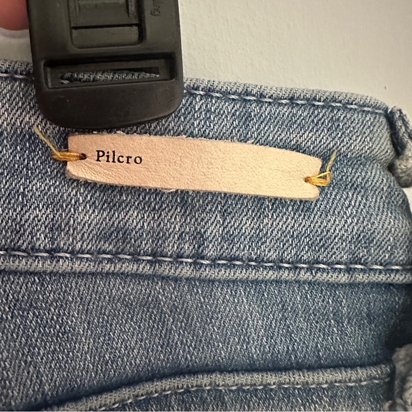 Anthropologie Pilcro Slim Straight Frayed Hem Denim Jeans Ankle Size 31 Tall - Picture 4 of 16